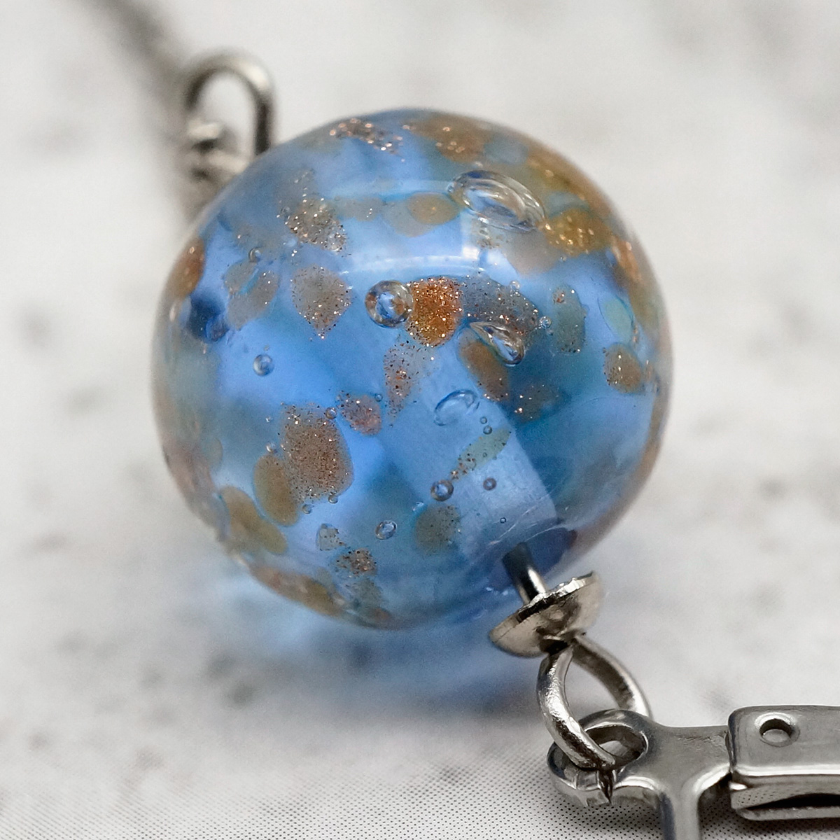 Серьги из муранского стекла LS3351/голубой