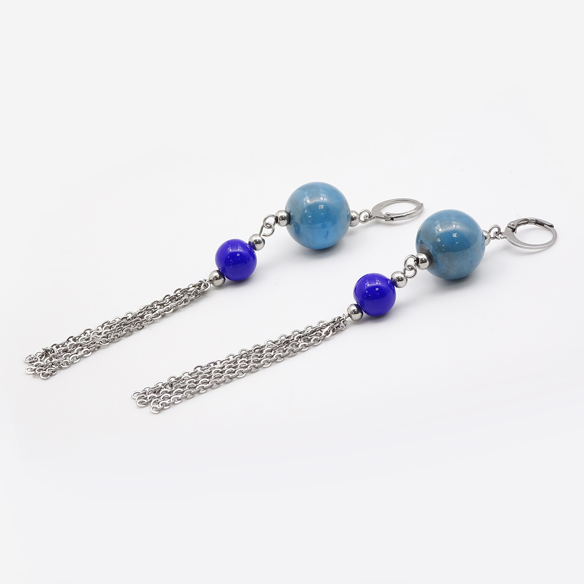 Серьги из муранского стекла LS3349/бирюзовый,синий