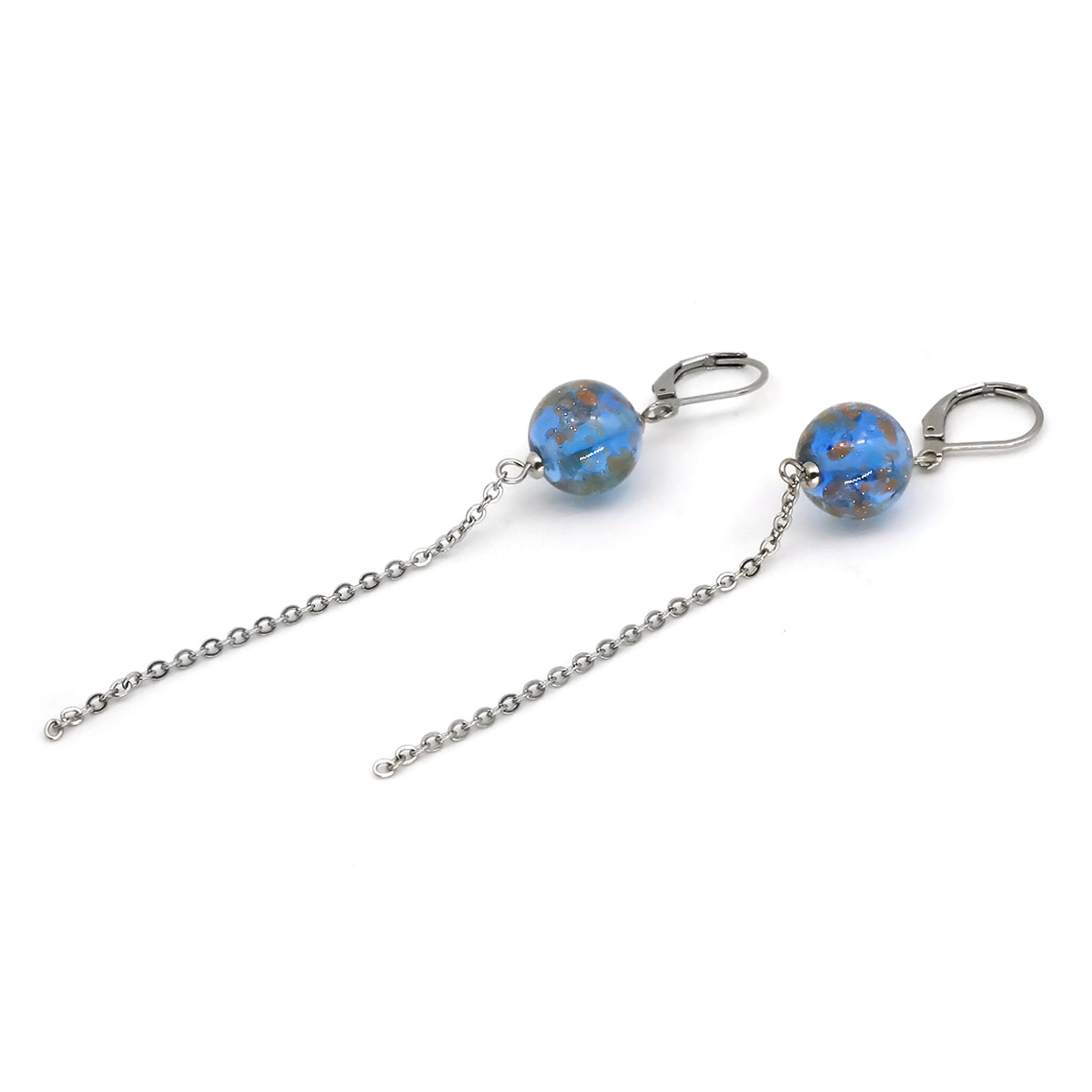 Серьги из муранского стекла LS3351/голубой