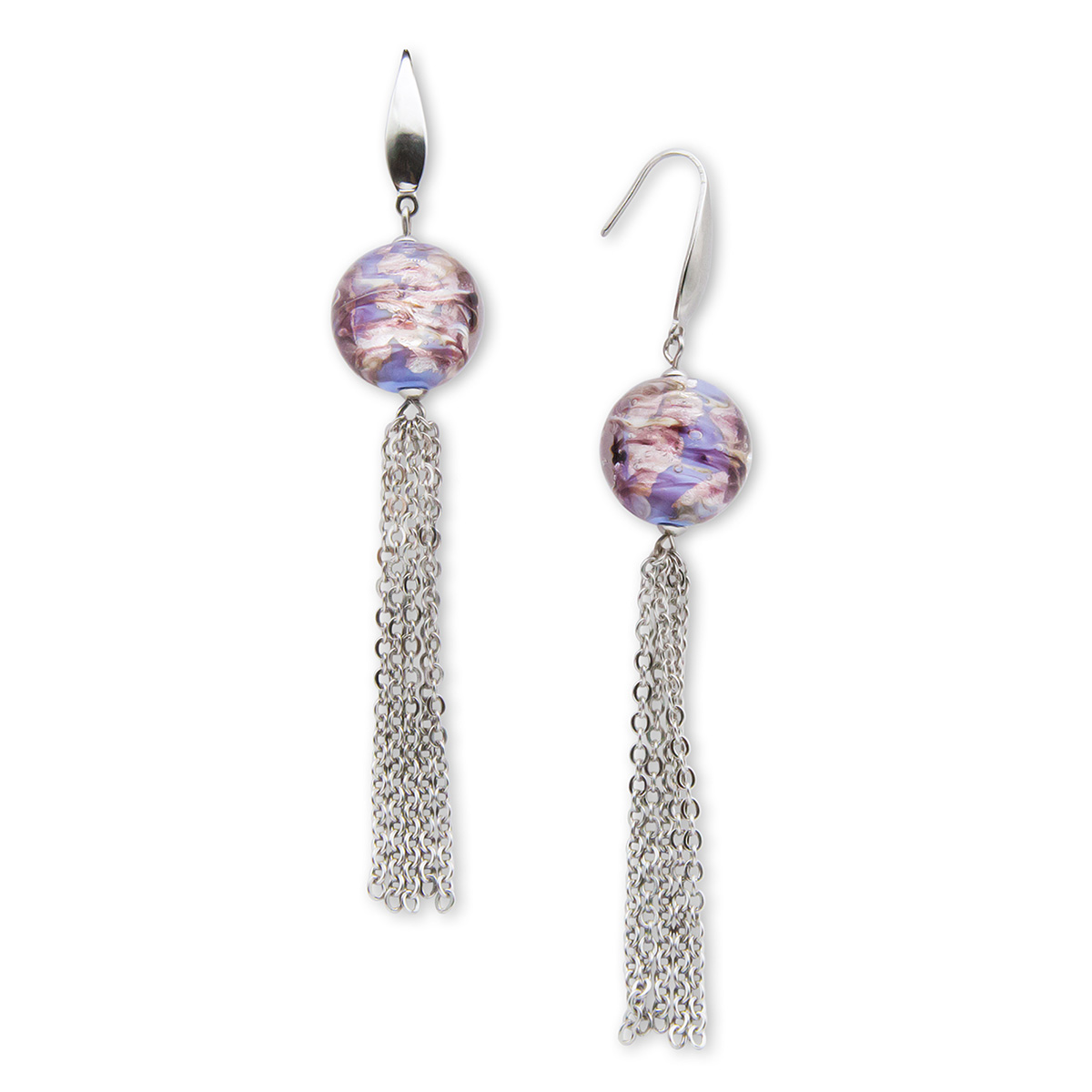 Серьги из муранского стекла PURPLE MIST LS1925