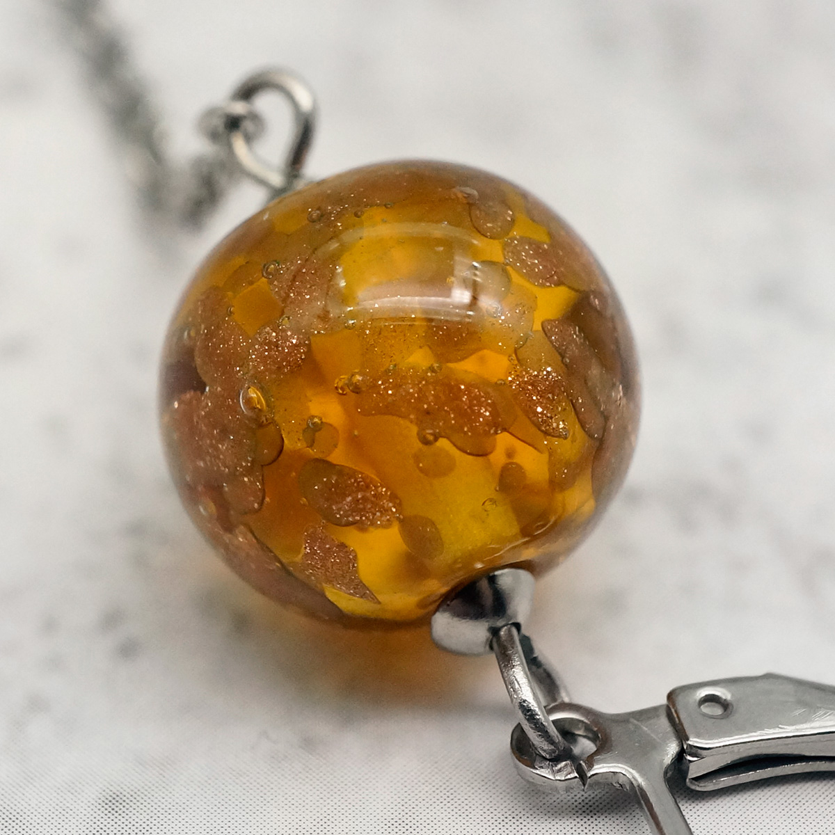 Серьги из муранского стекла LS3351/медовый