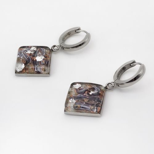 Серьги из муранского стекла ZEBRA LS2530