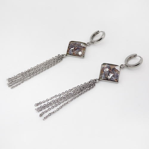 Серьги из муранского стекла ZEBRA LS2520