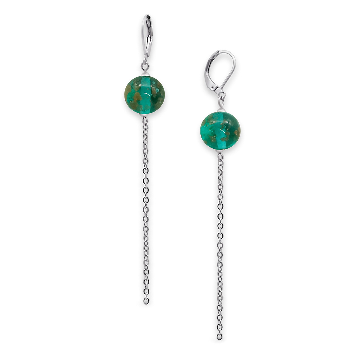 Серьги из муранского стекла LS3351/бирюзовый