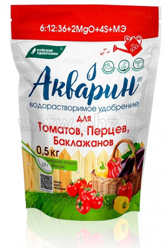 Уд. БХЗ Акварин для Томатов, перцев, баклажанов (дой-пак) 0,5 кг/ 12 шт Буй