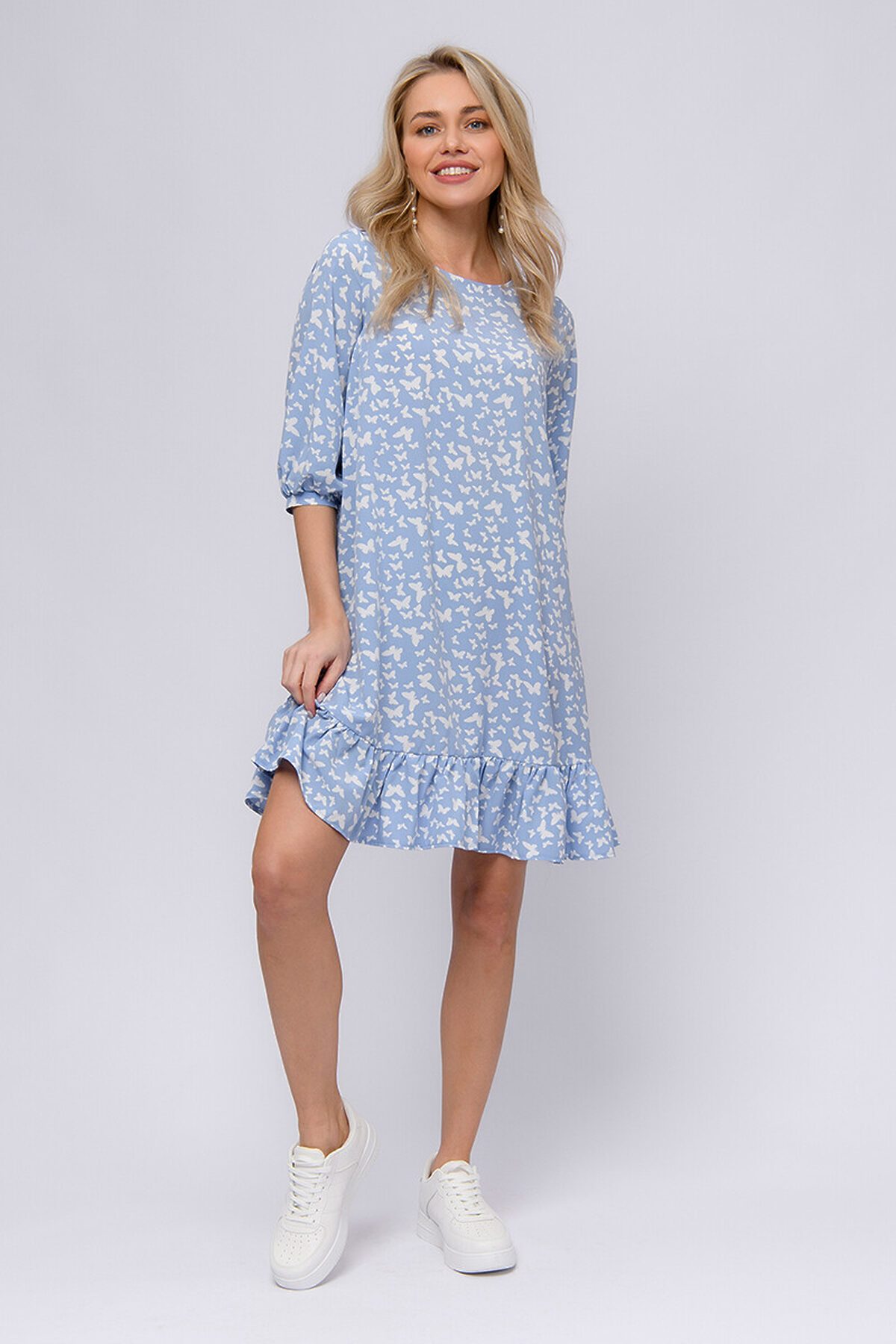 Платье 1001 DRESS #854205Голубой (принт)
