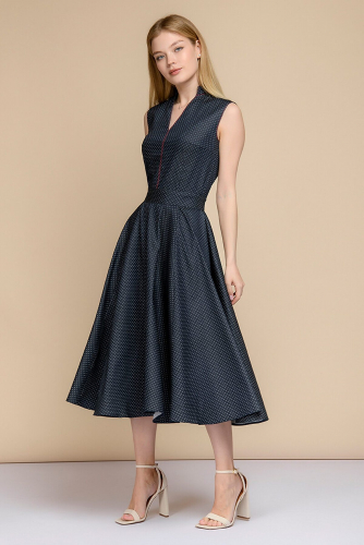 Платье 1001 DRESS #779119Темно-синий (принт горошек)