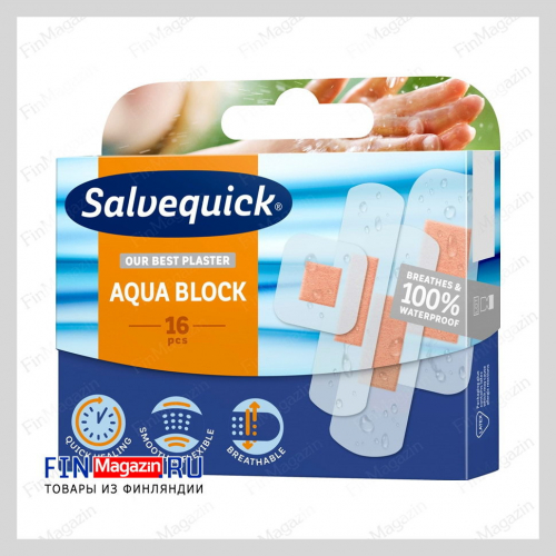 Пластырь Salvequick Aqua Block 16 шт