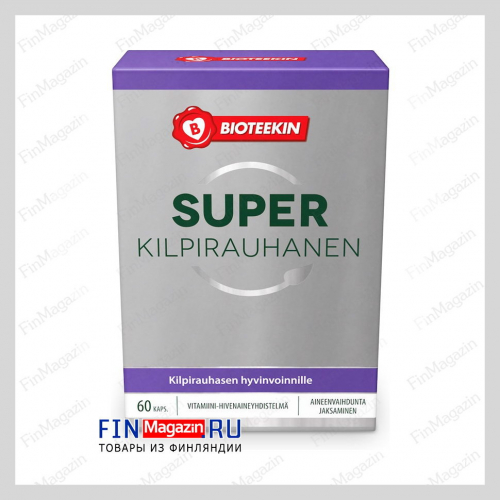 Витамины для щитовидной железы Super Kilpirauhanen 60 капсул Bioteekki