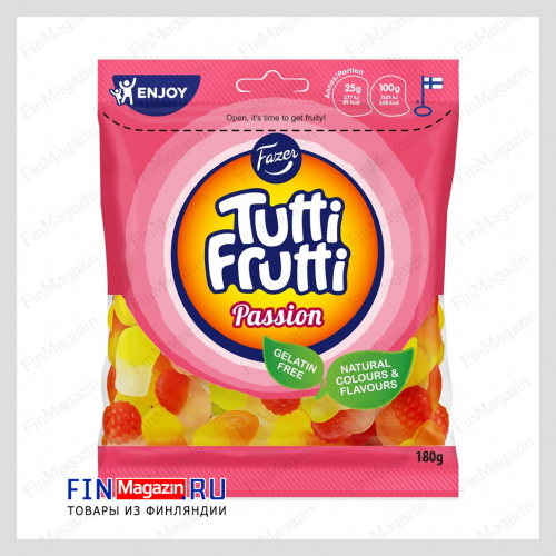 Конфеты цитрусовые Fazer Tutti Frutti Passion 180 гр