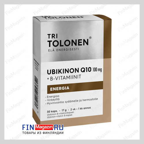 Витамины Ubikinoni 100 mg Q 10 30 капсул Tri Tolonen