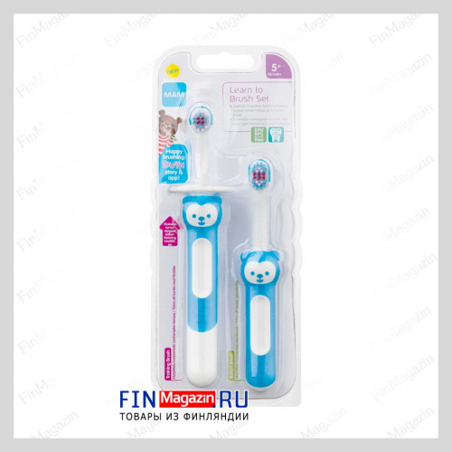 Детская зубная щетка Ainu MAM Learn to Brush Set, 5+ мес, 2 шт