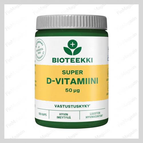 Витамин Д 50 мкг на оливковом масле усиленный Bioteekin Super-d 100 капсул