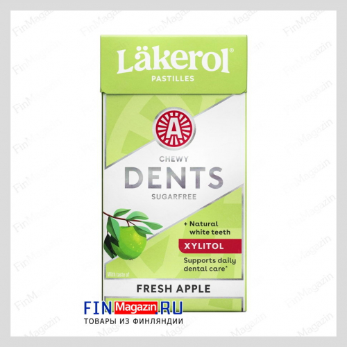 Пастилки с ксилитом (свежее яблоко) Läkerol Dents 36 гр