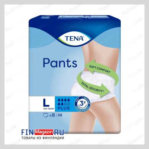 Трусы урологические Tena Pants L Plus 6/8, 8 шт