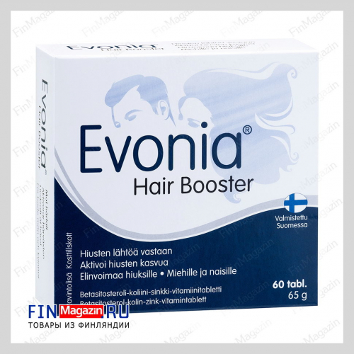 Витамины Evonia Hair Booster для мужских и женских волос 60 капсул Hankintatukku