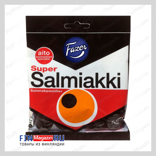 Лакричные пастилки Fazer Super Salmiakki 80 гр