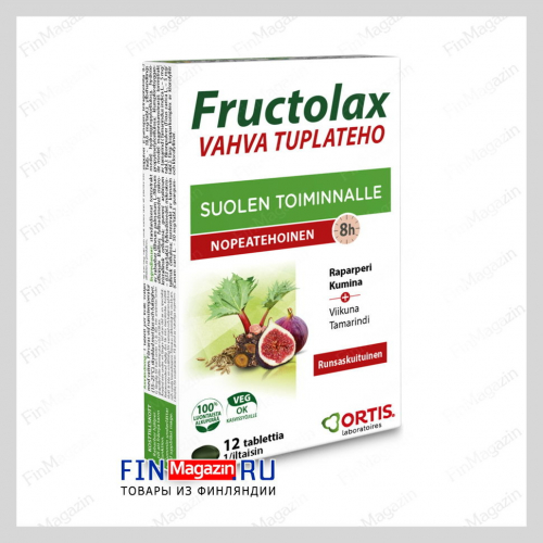 Натуральное средство для очищения кишечника Fructolax vahva 12 табл