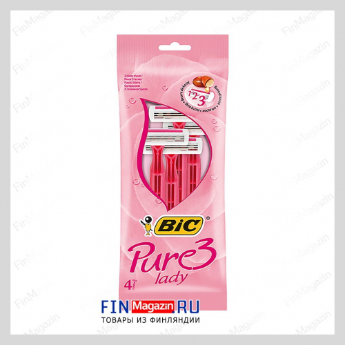 Бритвенные станки Pure BIC Lady Pink 4 шт