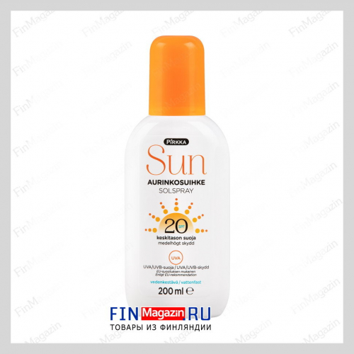 Солнцезащитный спрей Pirkka Sun SPF20 200 мл