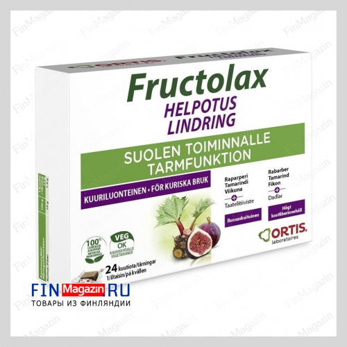 Натуральное средство при запоре Fructolax Helpotus Lindring 24 табл