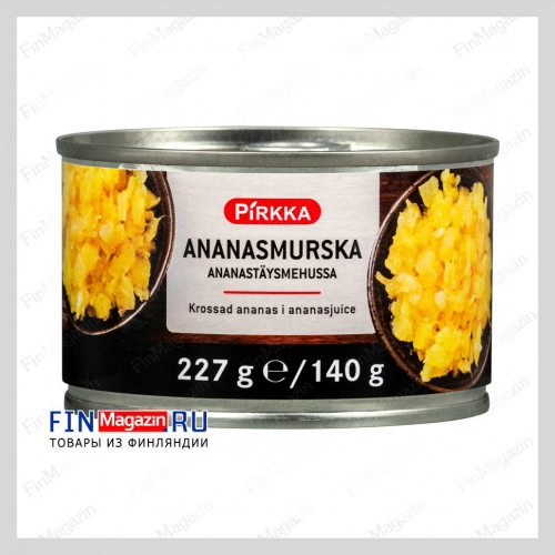 Дробленые ананасы в собственном соку Pirkka 227/140г