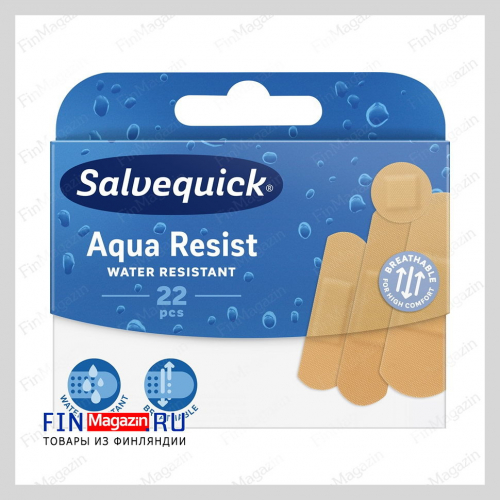 Пластырь водостойкий Salvequick Aqua Resist 22 шт