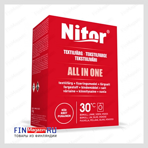 Текстильная краска красная All in one Nitor 230 г