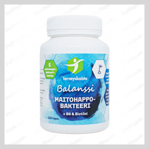 Витамины Balanssi с молочно-кислыми бактериями + B6 + Biotin 100 капсул Terveyskaista