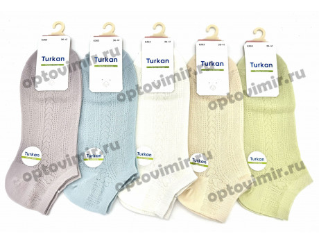 Носки женские Turkan короткие однотонные с сеткой 6363