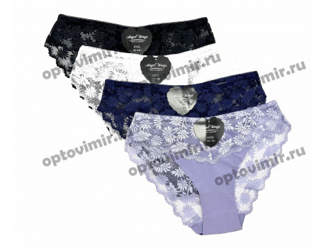 Трусы женские Angel Wings кружевные в цветочек D391