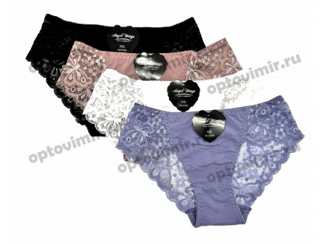 Трусы женские Angel Wings кружевные высокие D350