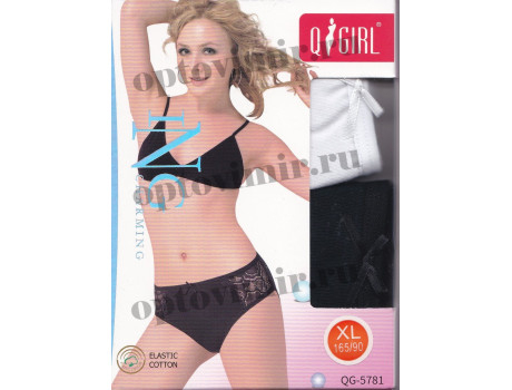Трусы женские QGirl классика кружево по бокам 5781