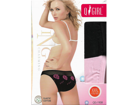Трусы женские QGirl классика рис. розы 1908