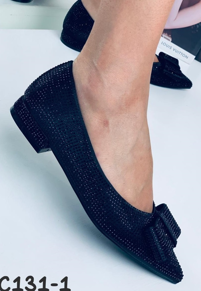 Море C131-1 Балетки женские чер текстиль+иск кожа