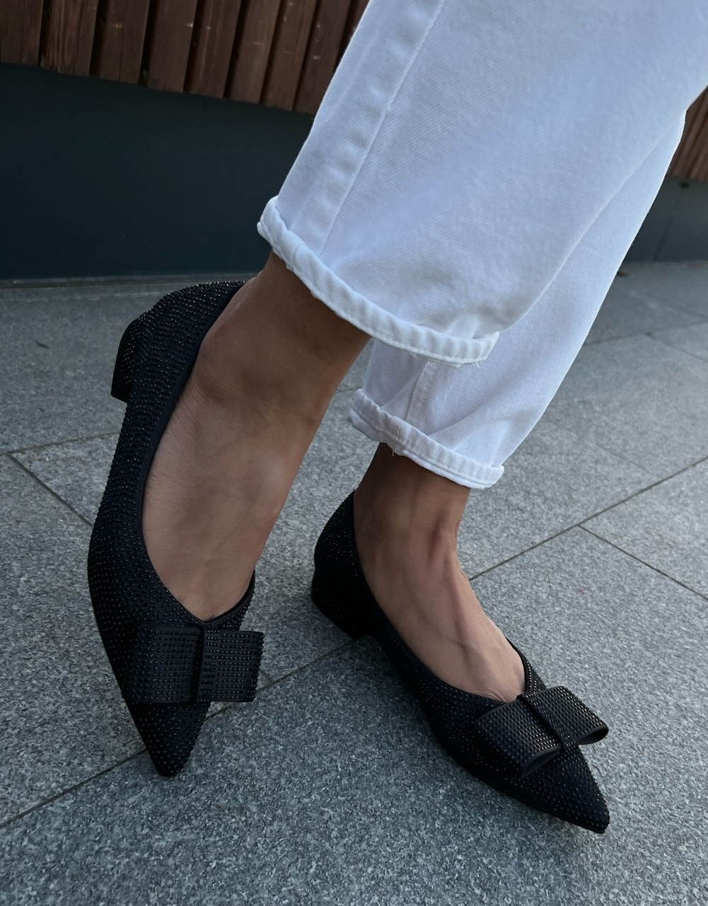 Море C131-1 Балетки женские чер текстиль+иск кожа