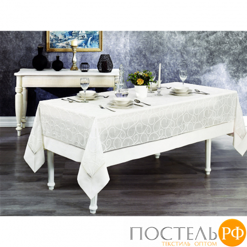 3217G30015106 Скатерть Grazie home GLORY кремовый 160X320