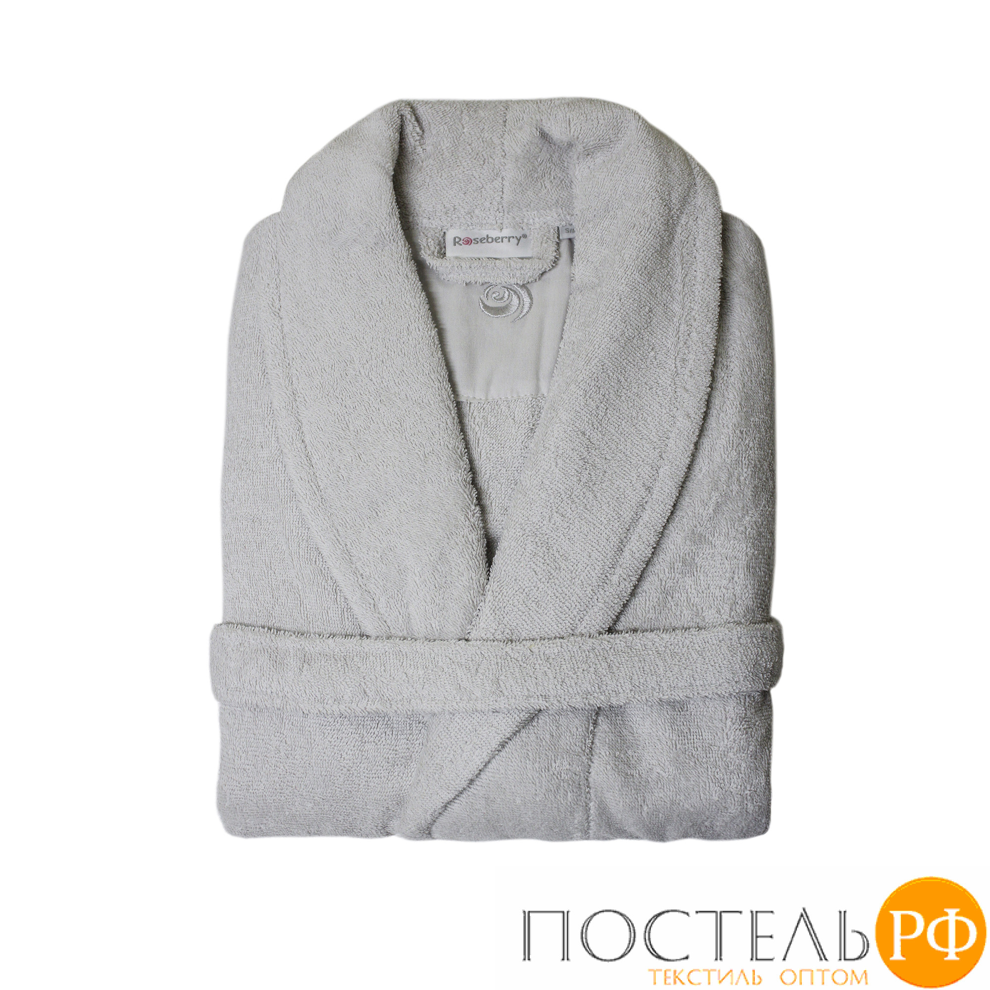 Халат c вышивкой Роза Grey (серый) S-M