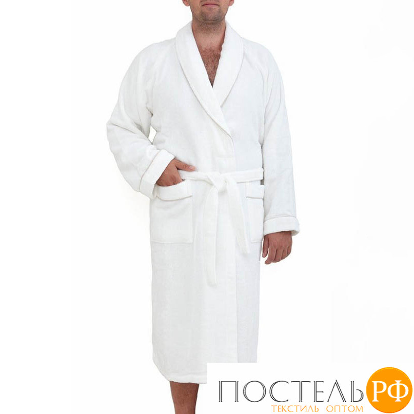 Халат 'Basic', р-р: XL, цвет: белый/натуральный