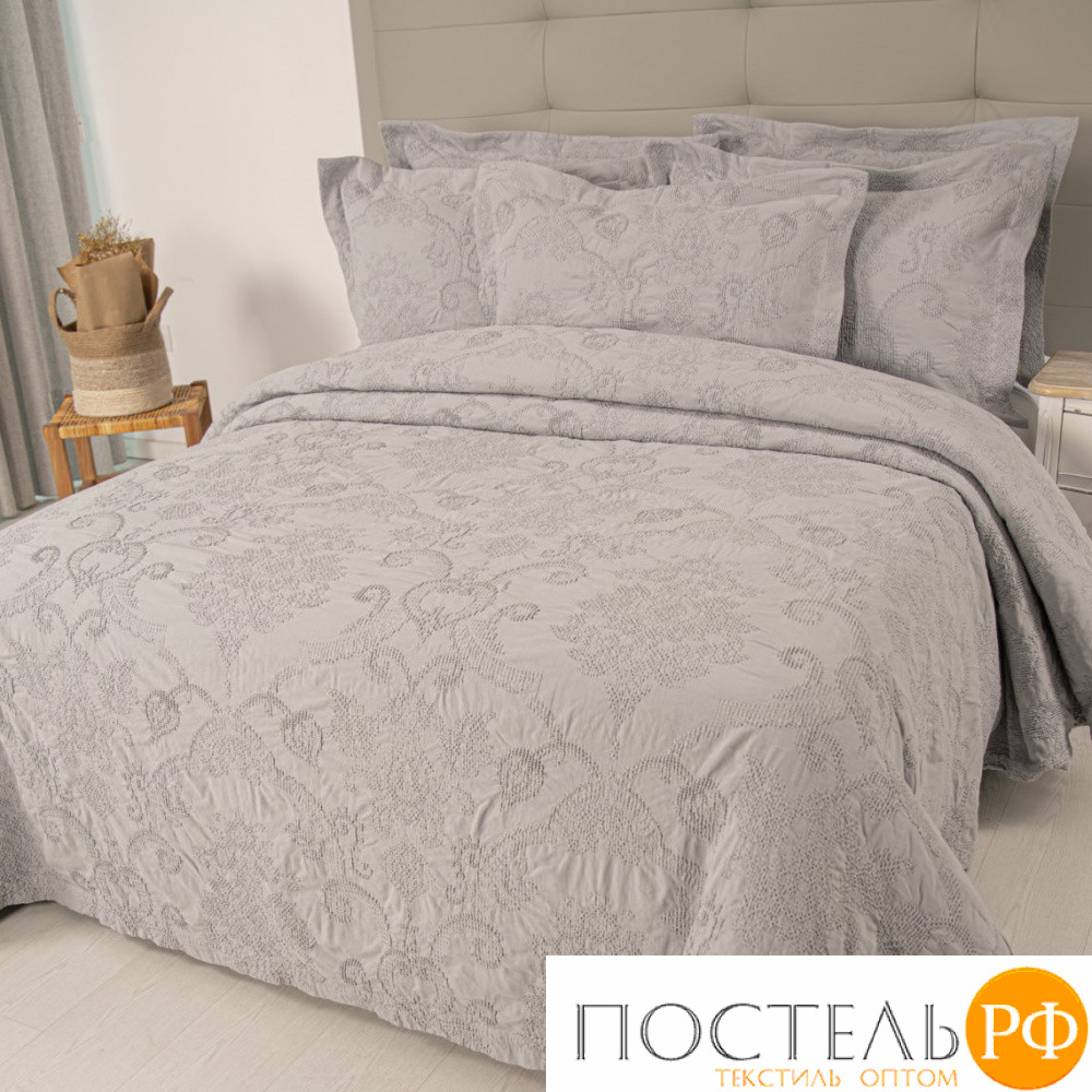 672-152 Покрывало Tivolyo home SERRA серый 240X260