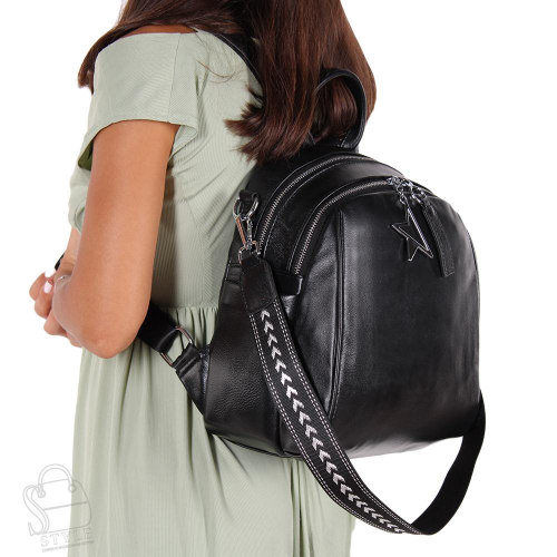 Рюкзак женский кожаный 5516VG black Vitelli Grassi