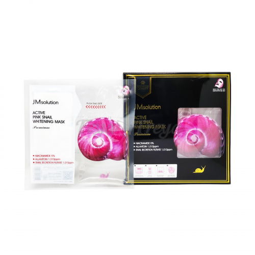 Премиальная маска с муцином розовой улитки для сияния 33мл JM SOLUTION ACTIVE  PINK SNAIL MASK PREMIUM 33ml