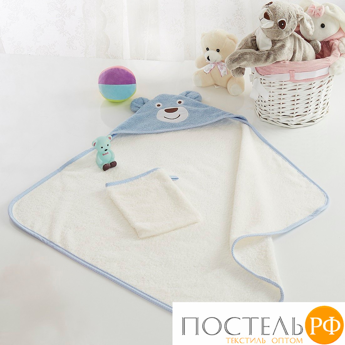 S.007гл FANNY (голуб) Пол.Уголок Мочалка Мах. 80х80