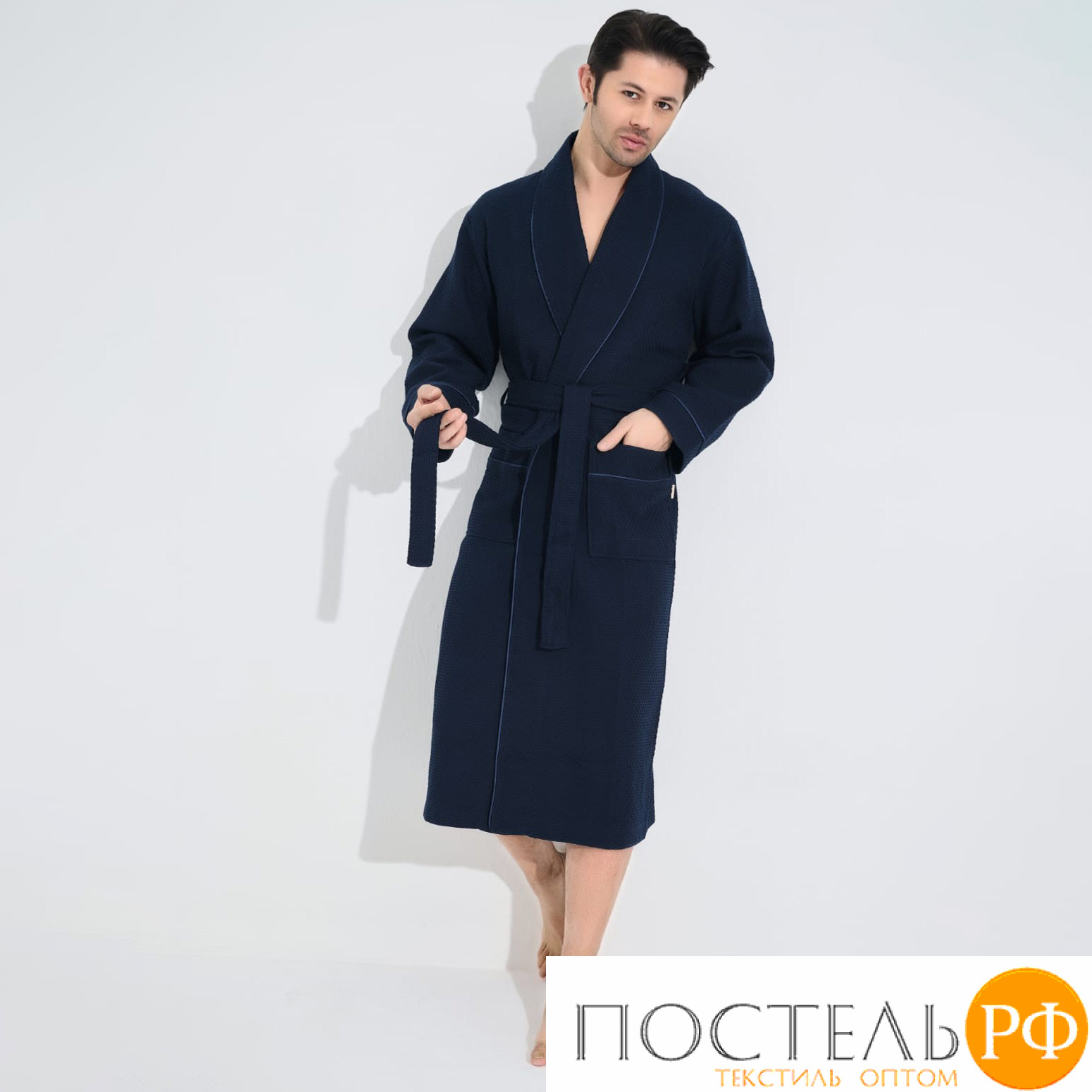 22655 Халат мужской Nysa Pike 2XL темно-синий (602435)