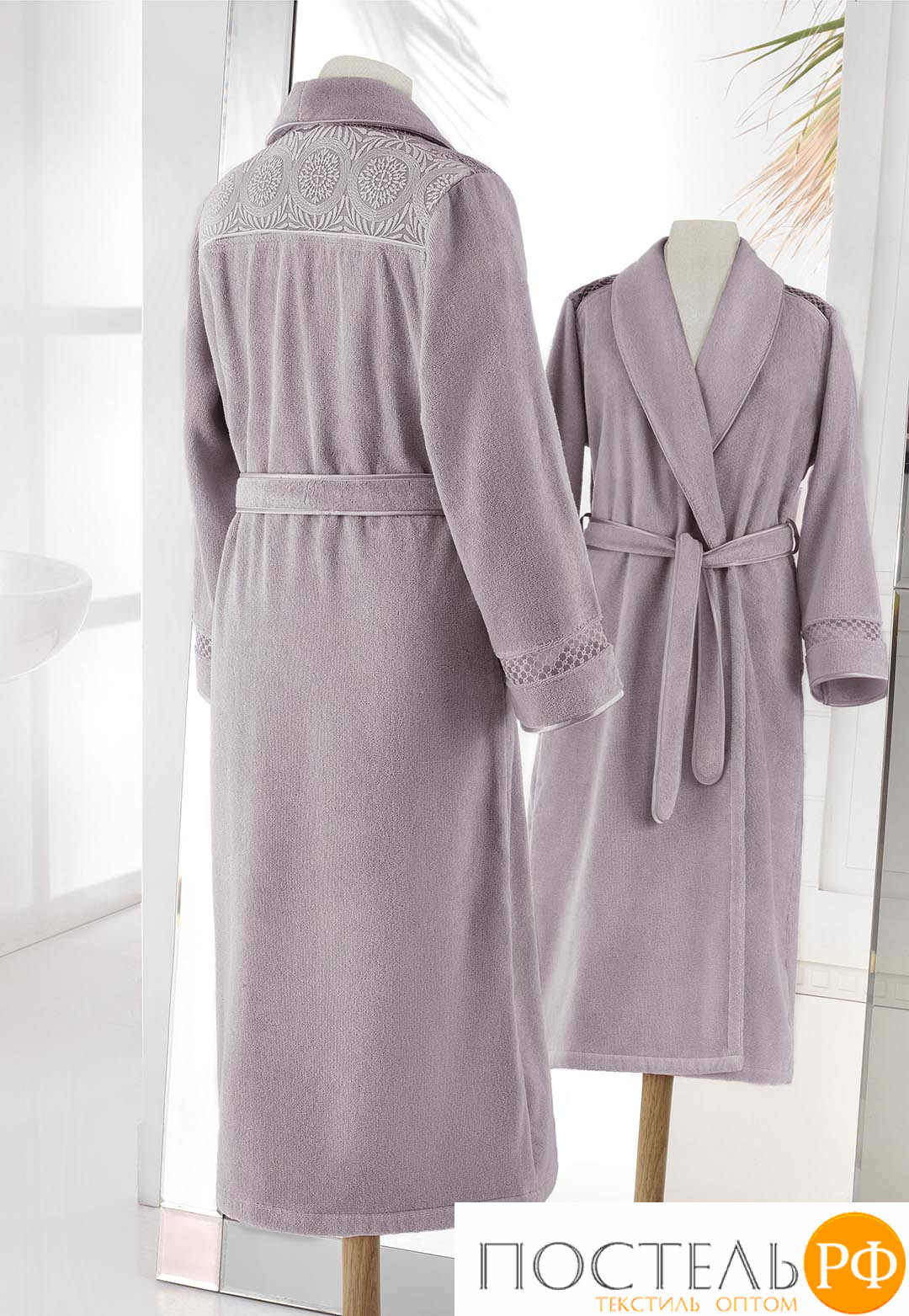 1013G10038116S Халат женский Soft cotton QUEEN лиловый S