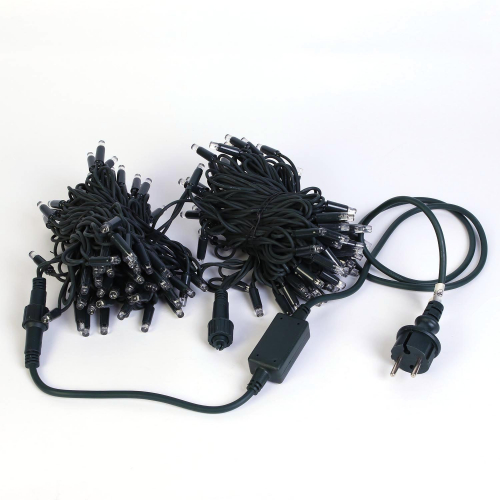 Гирлянда уличная мигающая 80 led 10 м зелёный провод d=3,3 мм IP65 3.6 W 220 V синия с белым