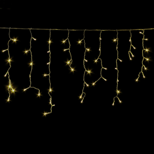 Бахрома светодиодная 100 LED 3*0,6 м белый провод тёпло-белая
