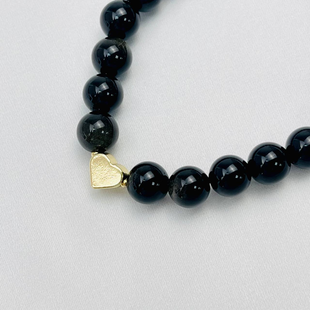 Радуга Самоцветов Браслет из золотистого Обсидиана со вставкой