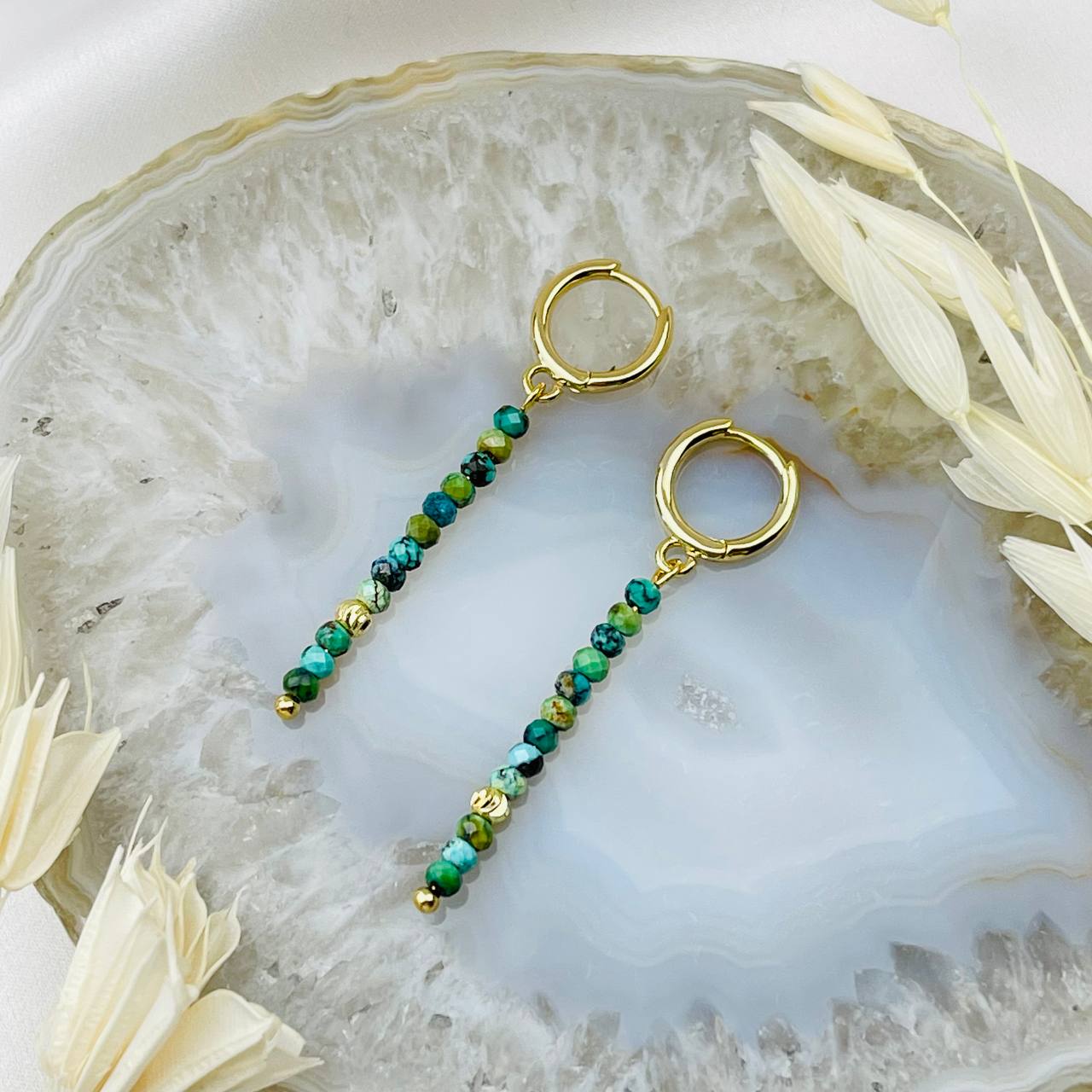 Радуга Самоцветов Серьги длинные из Бирюзы