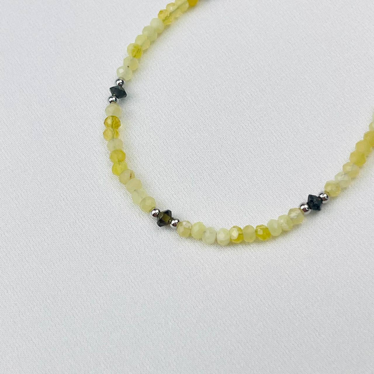 Радуга Самоцветов Браслет из Опала и Обсидиана